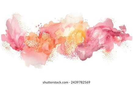 abstract watercolor hand painted background pink and red