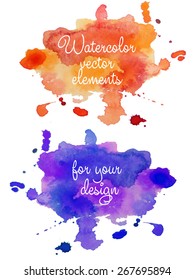 Abstract watercolor hand painted background in different colors. Multicolor watercolor splash