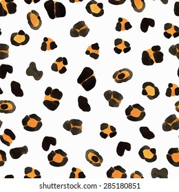 Abstract watercolor hand painted background. Vector animal skin on white background. Seamless pattern.