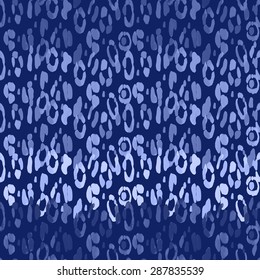 Abstract watercolor hand painted background. Vector blue animal skin on black blue background. Seamless pattern.