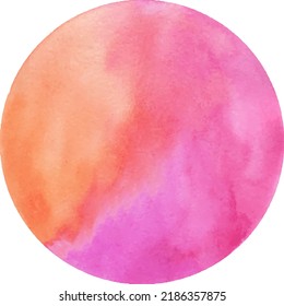 Abstract Watercolor hand painted dot. Beautiful watercolor circle design elements. Watercolor background. Color trend