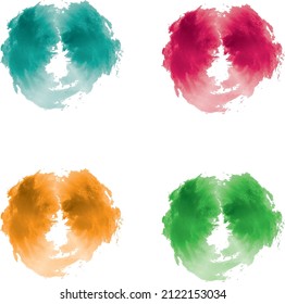 Abstract Watercolor Heart shape with splashes