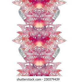 Abstract watercolor illustration of flowers in vector format - seamless pattern