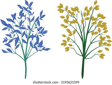 Abstract Watercolor Illustration Vector Leaf plant