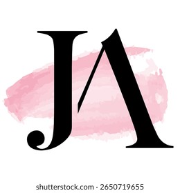 Abstract Watercolor J A Initials Logo