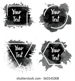 Abstract watercolor labels