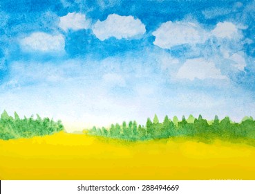 abstract watercolor landscape background. vector
