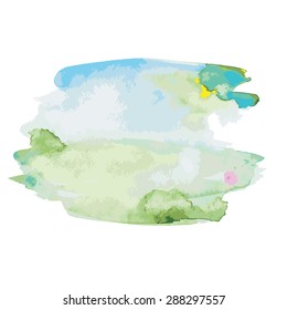 Abstract Watercolor Landscape. Vector Illustration