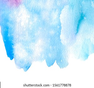 Abstract watercolor liquid hand drawn paper texture vector grunge card, print. Blue color 