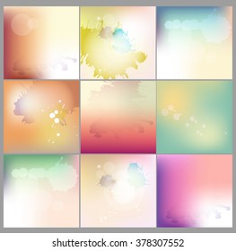 Abstract watercolor minimal concept vector blurred background collection. For Web and Mobile Applications.