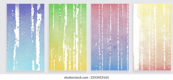 Abstract watercolor nice color Vector halftone pattern grunge effect texture set Wall paint texture, Dust and scratches design,  Abstract halftone vector illustration