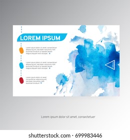 Abstract watercolor on a light background.The color splashing in the paper. Hand drawn Vector illustration