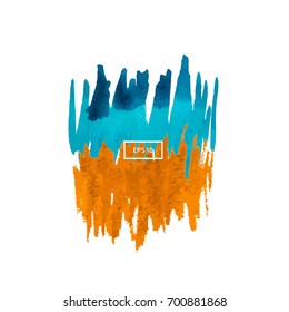 Abstract watercolor on a light background.The color splashing in the paper. Hand drawn Vector illustration