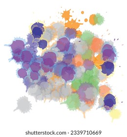 Abstract watercolor on white backround .The color splashing on the paper.It is a hand drawn.Set of bright colorful vector watercolor background. Abstract illustration