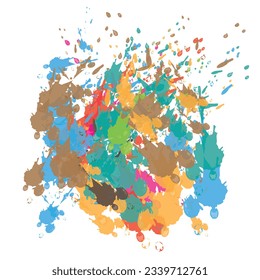Abstract watercolor on white backround .The color splashing on the paper.It is a hand drawn.Set of bright colorful vector watercolor background. Abstract illustration
