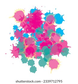 Abstract watercolor on white backround .The color splashing on the paper.It is a hand drawn.Set of bright colorful vector watercolor background. Abstract illustration