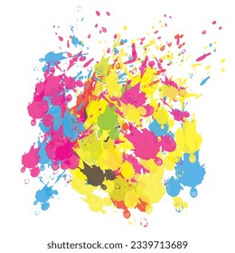 Abstract watercolor on white backround .The color splashing on the paper.It is a hand drawn.Set of bright colorful vector watercolor background. Abstract illustration