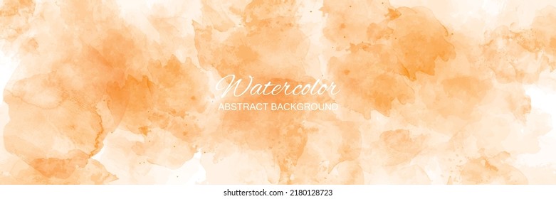 Resumen de color de agua naranja de fondo de rectángulo de textura horizontal diseñado con manchas de color de agua de tono de tierra. ilustración vectorial