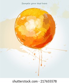 Abstract watercolor orange illustration