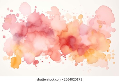 Abstract watercolor painting with interplay of colors, vibrant and energetic ambiance vector background. Beautiful palette of pinks, oranges and reds, a touch of artistic flair and visual interest