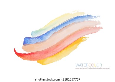Abstract watercolor painting texture brush for template banner background, Brushstroke art texture artistic colorful isolated blue, red, yellow, Watercolor brushstroke abstract art textured paintings.