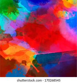 Abstract watercolor palette  blue colors  mix color  background vector illustration a mixture colors  stains and spray water colors  the author's work 