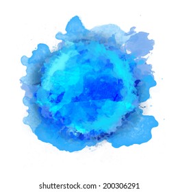 Abstract watercolor palette of blue colors, mix color, a mixture of colors, stains with a spray of water colors, the author's work.