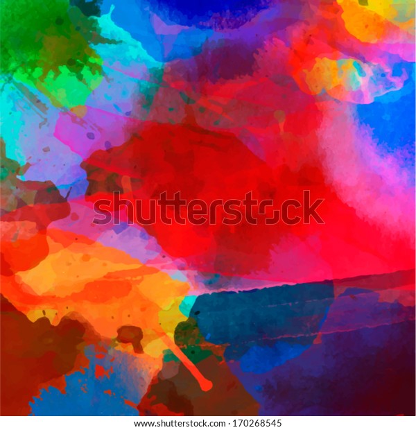 Abstract Watercolor Palette Blue Colors Mix Stock Vector (Royalty Free ...