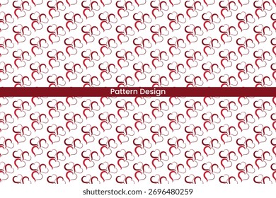 Abstract watercolor pattern design with repeating organic shapes and a deep red horizontal band