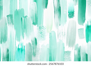 Abstract watercolor pattern, green brush strokes, textured background, artistic design, modern decor, vibrant colors.