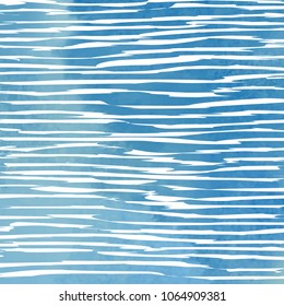 Abstract watercolor pattern with hand drawn waves.