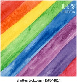 Abstract watercolor rainbow