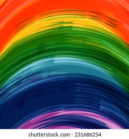 Abstract watercolor rainbow colors background. Vector Illustration