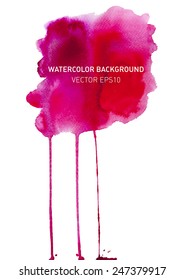 Abstract watercolor rainbow gradient background. Hand drawn colorful painting on texture paper with streaming paint. Vector illustration.