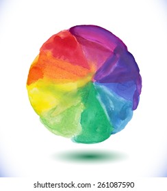Abstract watercolor rainbow gradient background. Vector illustration. 