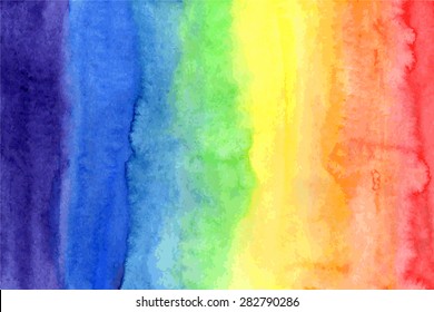 Abstract watercolor rainbow gradient background. Vector illustration