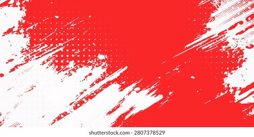 Abstract watercolor red background with halftone effects. vector illustraction.