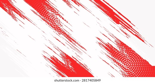 Abstract watercolor red background with halftone effects. vector illustraction.
