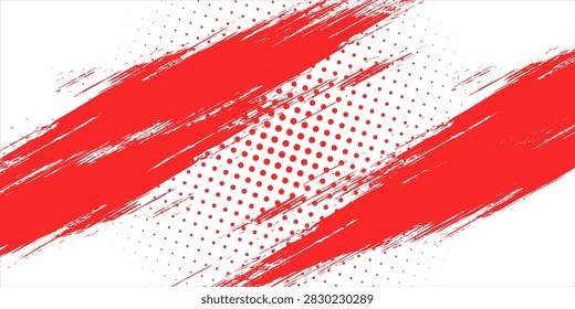 Abstract watercolor red background with halftone effects. vector illustraction.