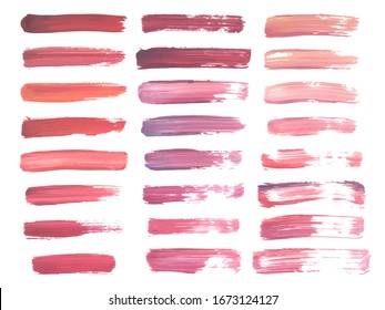 Abstract watercolor red and pink brush strokes isolated on white, creative illustration,fashion background. Vector