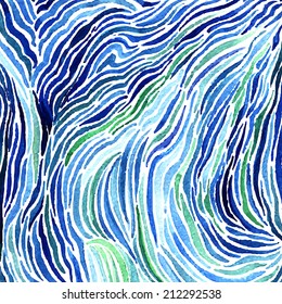 Abstract watercolor sea background.  Hand painting. Illustration for greeting cards, invitations, and other printing projects.