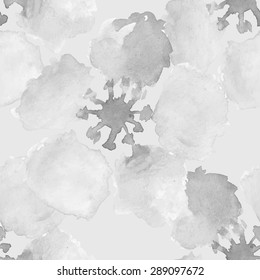 Abstract watercolor seamless pattern with sakura tree and rose flowers and leaves. Can be used for web pages, identity style, printing, invitations, banners. Raster version.