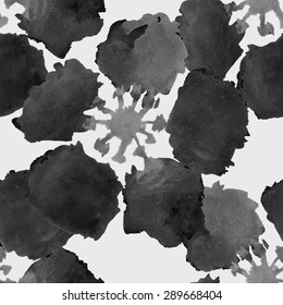 Abstract watercolor seamless pattern with sakura tree and rose flowers and leaves. Can be used for web pages, identity style, printing, invitations, banners. Raster version.