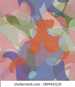 Abstracto acuarela patrón vectorial sin costura. Las formas onduladas transparentes aleatorias crean textura de dolor artístico. Fondo multicolor pastel con colores orgánicos naturales de tierra. Papel de pared universal.