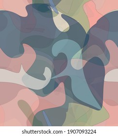 Abstract watercolor seamless vector pattern. Random transparent wavy shapes create artistic pain texture. Pastel multicolored background with organic natural earthy colors. Universal wallpaper.