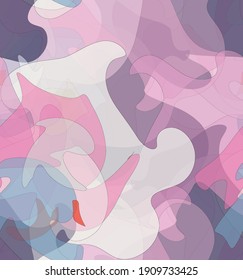 Abstract watercolor seamless vector pattern. Random transparent wavy shapes create artistic pain texture. Pastel multicolored background with organic natural earthy colors. Universal wallpaper.