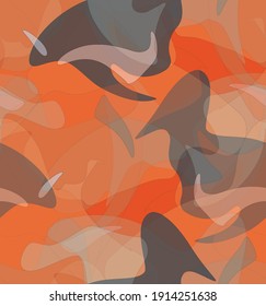 Abstract watercolor seamless vector pattern. Random transparent wavy shapes create artistic pain texture. Pastel multicolored background with organic natural earthy colors. Universal wallpaper.
