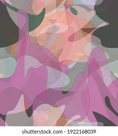 Abstracto acuarela patrón vectorial sin costura. Las formas onduladas transparentes aleatorias crean textura de dolor artístico. Fondo multicolor pastel con colores orgánicos naturales de tierra. Papel de pared universal.