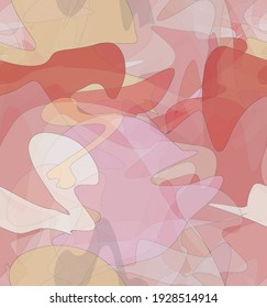 Abstract watercolor seamless vector pattern. Random transparent wavy shapes create artistic pain texture. Pastel multicolored background with organic natural earthy colors. Universal wallpaper.