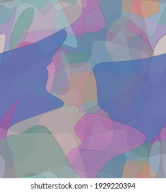 Abstract watercolor seamless vector pattern. Random transparent wavy shapes create artistic pain texture. Pastel multicolored background with organic natural earthy colors. Universal wallpaper.